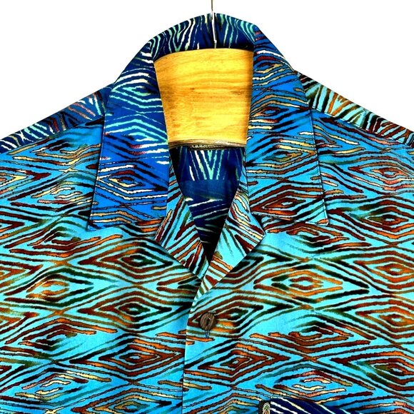 Vintage Pineapple Connection Hawaiian Shirt Men S Blue Disco Short Sleeve - Picture 3 of 10